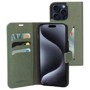 Mobiparts Classic Wallet Case Apple iPhone 15 Pro Max Stone Green