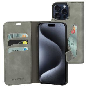 Mobiparts Classic Wallet Case Apple iPhone 15 Pro Max Granite Grey