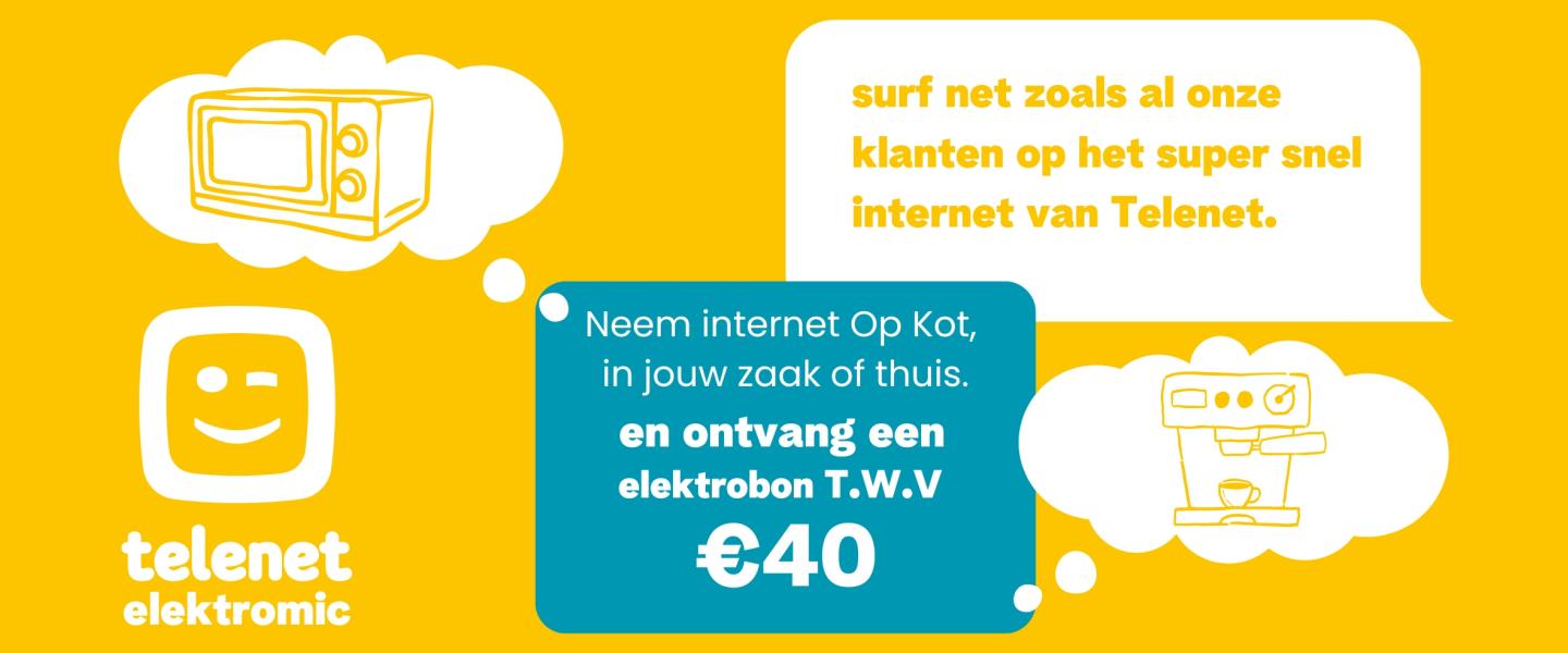 ontvang een elektrobon bij het aansluiten van een Telenet internet