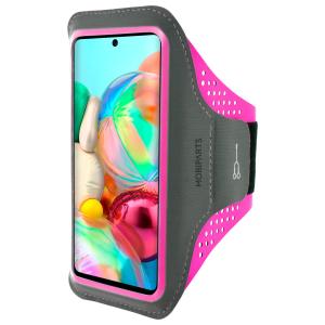 Mobiparts Comfort Fit Sport Armband Samsung Galaxy A71 (2020) Neon Pink