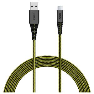 SoSkild Charging Cable Ultimate USB-A to USB-C 1.5m Black/Yellow