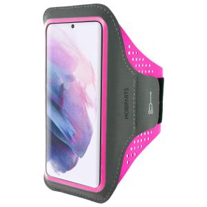 Mobiparts Comfort Fit Sport Armband Samsung Galaxy S21 Neon Pink