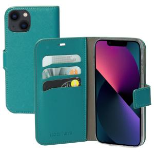 Mobiparts Saffiano Wallet Case Apple iPhone 13 Turquoise