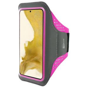 Mobiparts Comfort Fit Sport Armband Samsung Galaxy S22 Plus Neon Pink