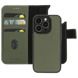 Mobiparts Leather 2 in 1 Wallet Case Apple iPhone 15 Pro Green