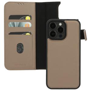 Mobiparts Leather 2 in 1 Wallet Case Apple iPhone 15 Pro Max Taupe