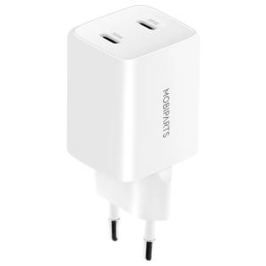 Mobiparts GaN Wall Charger Dual USB-C 35W White (with PD)