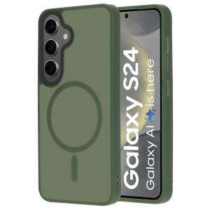 Mobiparts Hardcover Samsung Galaxy S24 Satin Green (Magsafe Compatible)