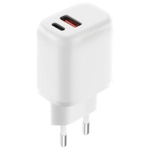 Mobiparts Wall Charger Dual USB-C/USB-A 20W White (Bulk)