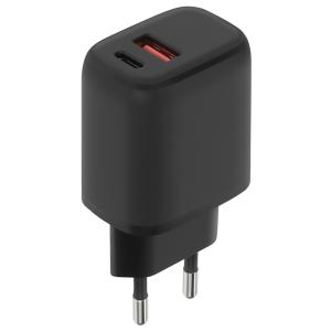 Mobiparts Wall Charger Dual USB-C/USB-A 20W Black (Bulk)