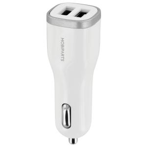 Mobiparts Car Charger Dual USB 12W/2.4A White