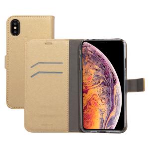 Mobiparts Saffiano Wallet Case Apple iPhone XS Max Gold