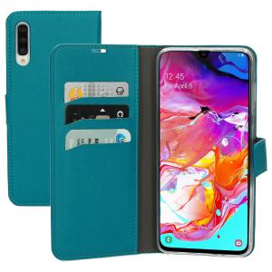 Mobiparts Saffiano Wallet Case Samsung Galaxy A70 Turquoise