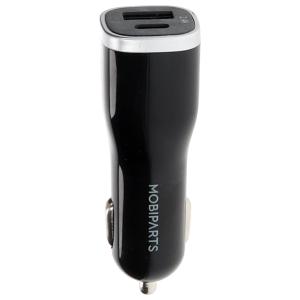 Mobiparts Car Charger Dual USB-A en USB-C 12W/2.4A Black