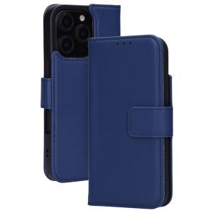 Mobiparts Leather Wallet Case Apple iPhone 16 Pro Blue (MagSafe Compatible)