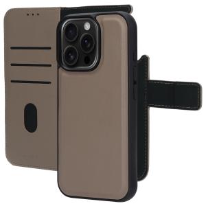 Mobiparts Leather 2 in 1 Wallet Case Apple iPhone 16 Pro Taupe