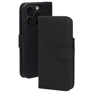 Mobiparts Leather Wallet Case Apple iPhone 16 Pro Black (MagSafe Compatible)